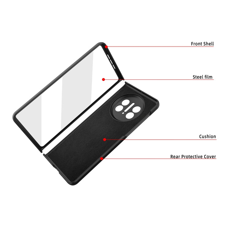 For Huawei Mate X3 Litchi Texture Integrated Shockproof Phone Case with Holder(Green) - Huawei Cases by PMC TechLife | Online Shopping South Africa | PMC TechLife | Buy Now Pay Later Mobicred
