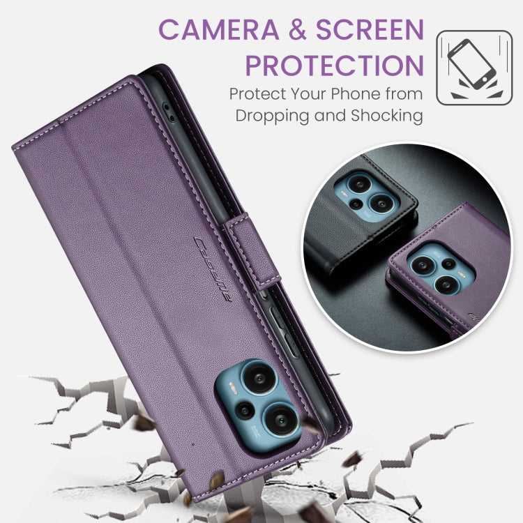 For Xiaomi Poco F5 5G/Redmi Note 12 Turbo 5G CaseMe 023 Butterfly Buckle Litchi Texture RFID Anti-theft Leather Phone Case(Pearly Purple) - Xiaomi Cases by CaseMe | Online Shopping South Africa | PMC Jewellery | Buy Now Pay Later Mobicred