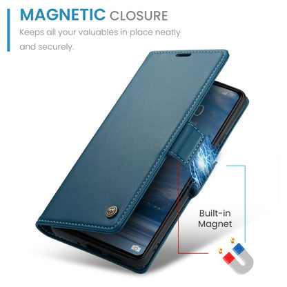 For Xiaomi Redmi 13C 4G / 13C 5G CaseMe 023 Butterfly Buckle Litchi Texture RFID Anti-theft Leather Phone Case(Blue) - Xiaomi Cases by CaseMe | Online Shopping South Africa | PMC Jewellery | Buy Now Pay Later Mobicred