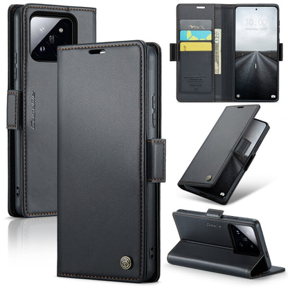 For Xiaomi 14 Pro CaseMe 023 Butterfly Buckle Litchi Texture RFID Anti-theft Leather Phone Case(Black) - 14 Pro Cases by CaseMe | Online Shopping South Africa | PMC Jewellery | Buy Now Pay Later Mobicred