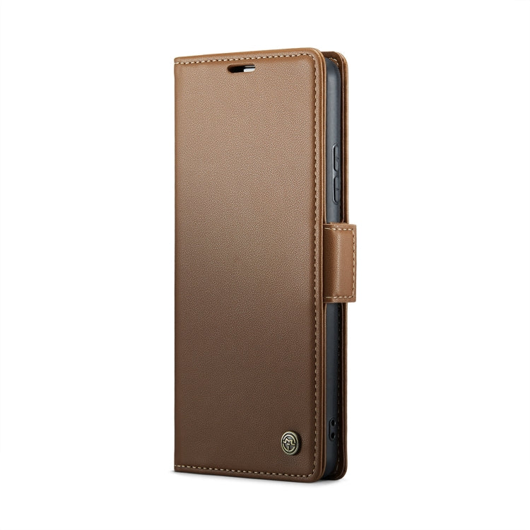 For Xiaomi 14 CaseMe 023 Butterfly Buckle Litchi Texture RFID Anti-theft Leather Phone Case(Brown) - 14 Cases by CaseMe | Online Shopping South Africa | PMC Jewellery | Buy Now Pay Later Mobicred