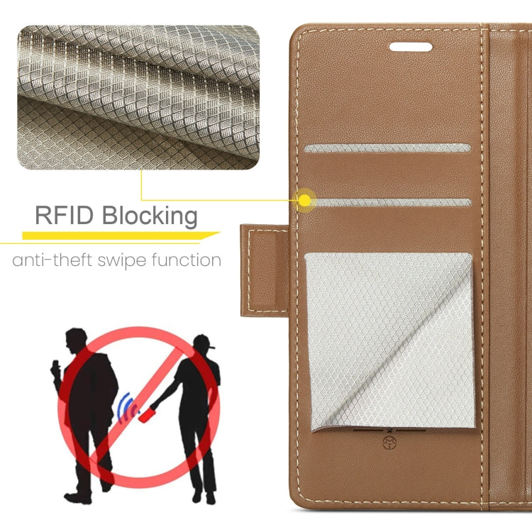 For Xiaomi 14 CaseMe 023 Butterfly Buckle Litchi Texture RFID Anti-theft Leather Phone Case(Brown) - 14 Cases by CaseMe | Online Shopping South Africa | PMC Jewellery | Buy Now Pay Later Mobicred