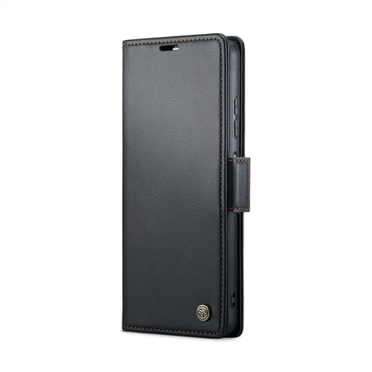 For Xiaomi Redmi Note 13 5G CaseMe 023 Butterfly Buckle Litchi Texture RFID Anti-theft Leather Phone Case(Black) - Xiaomi Cases by CaseMe | Online Shopping South Africa | PMC Jewellery | Buy Now Pay Later Mobicred