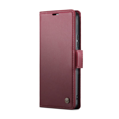 For Xiaomi Poco X6 5G CaseMe 023 Butterfly Buckle Litchi Texture RFID Anti-theft Leather Phone Case(Wine Red) - Xiaomi Cases by CaseMe | Online Shopping South Africa | PMC Jewellery | Buy Now Pay Later Mobicred