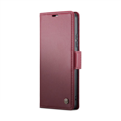 For Xiaomi Redmi Note 13 Pro 4G CaseMe 023 Butterfly Buckle Litchi Texture RFID Anti-theft Leather Phone Case(Wine Red) - Xiaomi Cases by CaseMe | Online Shopping South Africa | PMC Jewellery | Buy Now Pay Later Mobicred