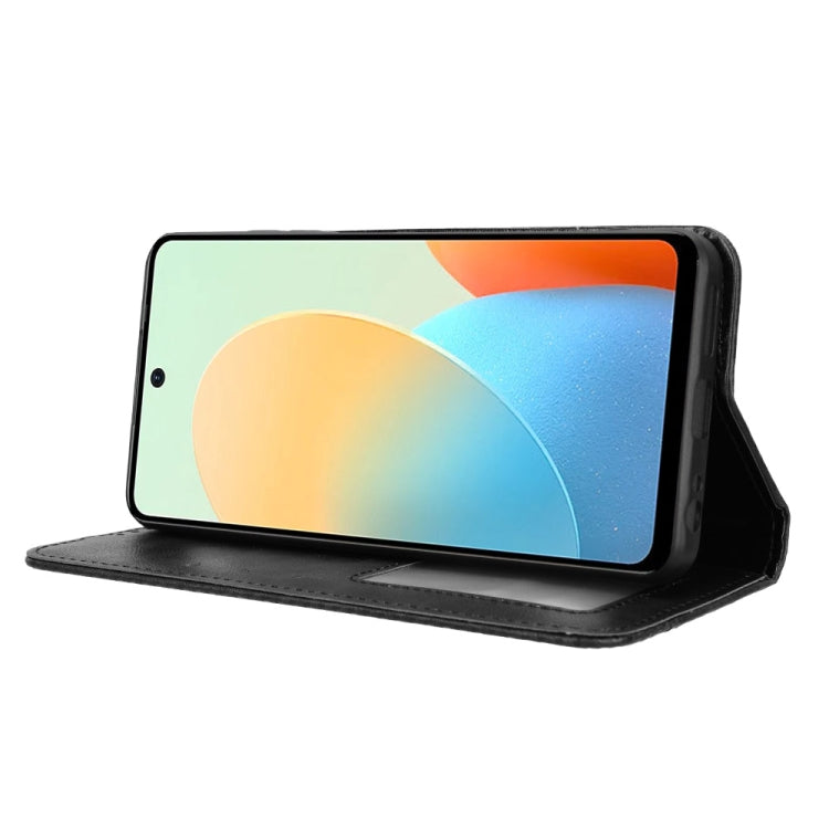 For Tecno Spark Go 2024 Magnetic Buckle Retro Texture Leather Phone Case(Black) - Tecno Cases by PMC Jewellery | Online Shopping South Africa | PMC Jewellery | Buy Now Pay Later Mobicred