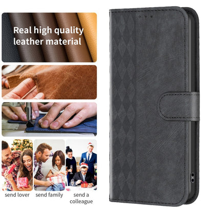 For Xiaomi Redmi Note 13 Pro+ 5G Plaid Embossed Leather Phone Case(Black) - Note 13 Pro+ Cases by PMC Jewellery | Online Shopping South Africa | PMC Jewellery | Buy Now Pay Later Mobicred