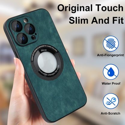 For iPhone 14 Pro Max Skin Feel Leather MagSafe Magnetic Phone Case(Green) - iPhone 14 Pro Max Cases by PMC Jewellery | Online Shopping South Africa | PMC Jewellery