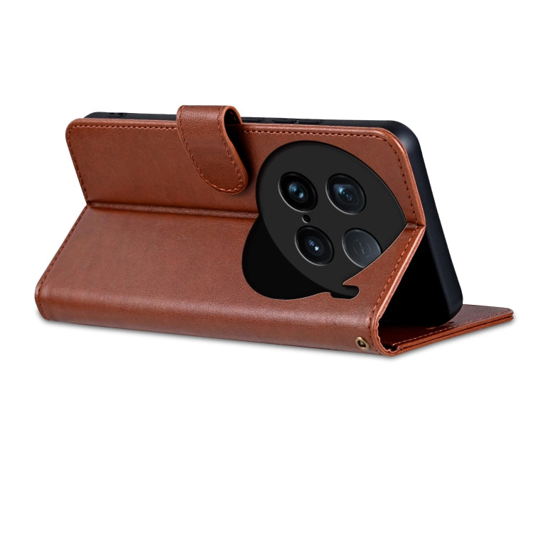 For vivo X100 Ultra AZNS Sheepskin Texture Flip Leather Phone Case(Brown) - vivo Cases by AZNS | Online Shopping South Africa | PMC Jewellery | Buy Now Pay Later Mobicred