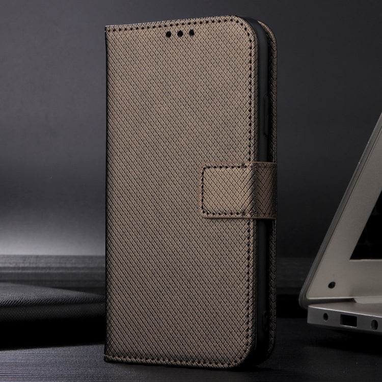 For Motorola Edge 2024 5G Diamond Texture Leather Phone Case(Brown) - Motorola Cases by PMC Jewellery | Online Shopping South Africa | PMC Jewellery | Buy Now Pay Later Mobicred