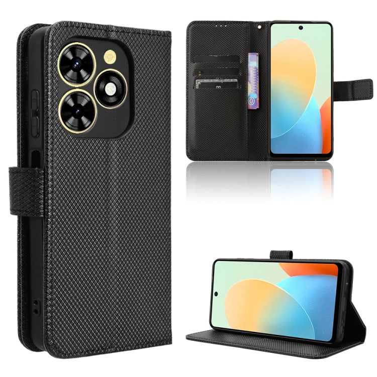 For Tecno Spark Go 2024 Diamond Texture Leather Phone Case(Black) - Tecno Cases by PMC Jewellery | Online Shopping South Africa | PMC Jewellery | Buy Now Pay Later Mobicred