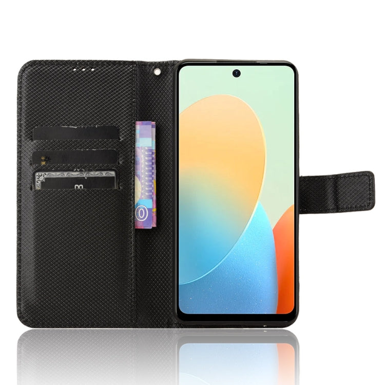 For Tecno Spark Go 2024 Diamond Texture Leather Phone Case(Black) - Tecno Cases by PMC Jewellery | Online Shopping South Africa | PMC Jewellery | Buy Now Pay Later Mobicred