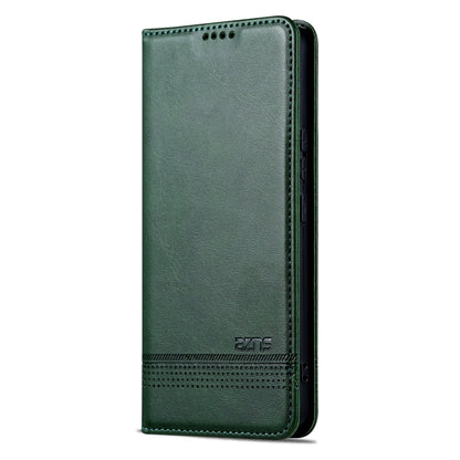 For Huawei Pura 70 Fine Hole AZNS Magnetic Calf Texture Flip Leather Phone Case(Dark Green) - Huawei Cases by AZNS | Online Shopping South Africa | PMC Jewellery | Buy Now Pay Later Mobicred