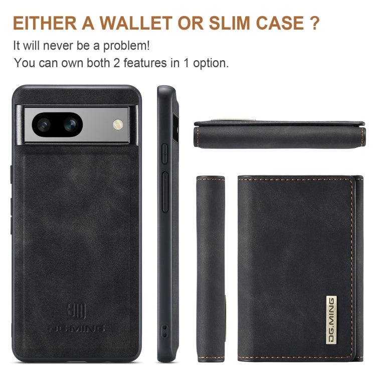 For Google Pixel 7A DG.MING M1 Series 3-Fold Multi Card Wallet + Magnetic Phone Case(Black) - Google Cases by DG.MING | Online Shopping South Africa | PMC TechLife | Buy Now Pay Later Mobicred