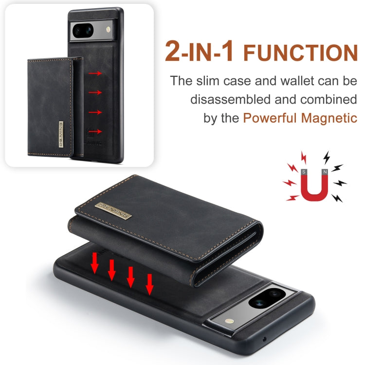 For Google Pixel 7A DG.MING M1 Series 3-Fold Multi Card Wallet + Magnetic Phone Case(Black) - Google Cases by DG.MING | Online Shopping South Africa | PMC TechLife | Buy Now Pay Later Mobicred