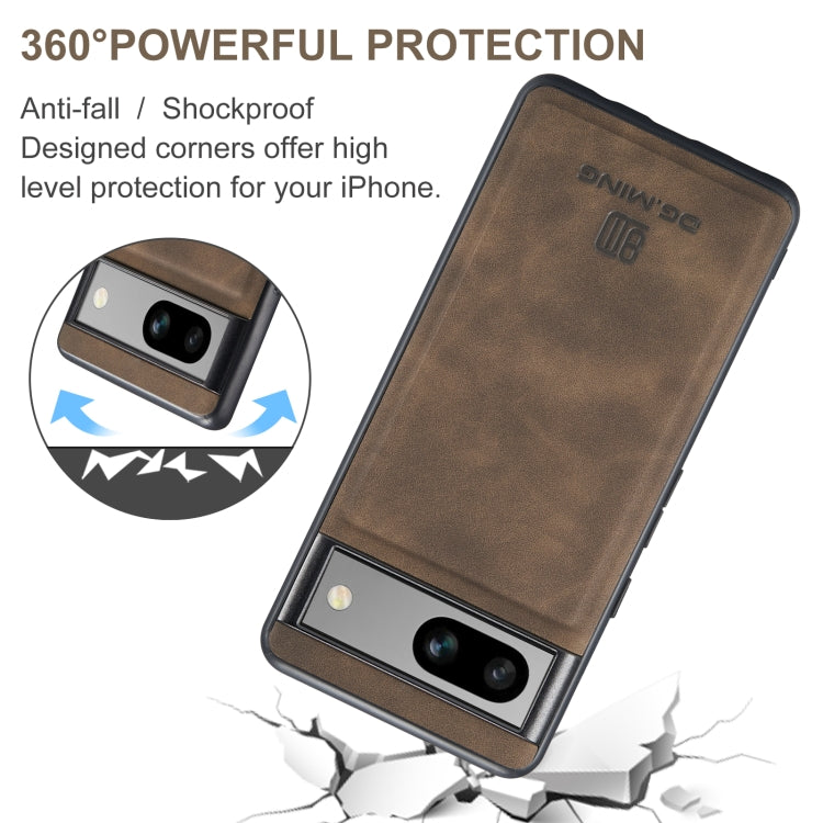 For Google Pixel 7A DG.MING M1 Series 3-Fold Multi Card Wallet + Magnetic Phone Case(Coffee) - Google Cases by DG.MING | Online Shopping South Africa | PMC TechLife | Buy Now Pay Later Mobicred