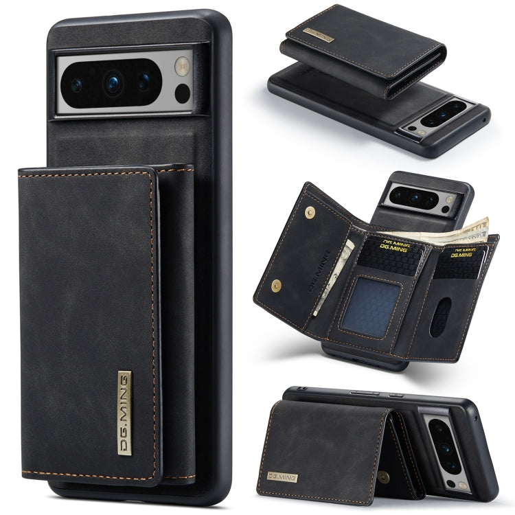 For Google Pixel 8 Pro DG.MING M1 Series 3-Fold Multi Card Wallet + Magnetic Phone Case(Black) - Google Cases by DG.MING | Online Shopping South Africa | PMC TechLife | Buy Now Pay Later Mobicred