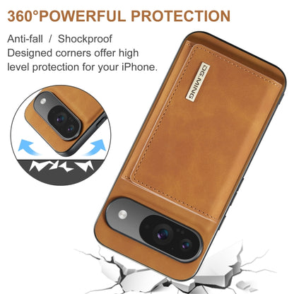 For Google Pixel 9 / 9 Pro DG.MING M1 Series 3-Fold Multi Card Wallet + Magnetic Phone Case(Brown) - Google Cases by DG.MING | Online Shopping South Africa | PMC Jewellery | Buy Now Pay Later Mobicred