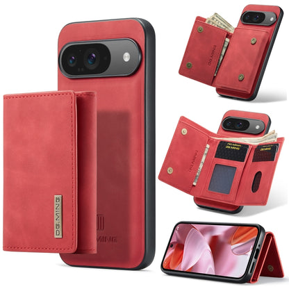 For Google Pixel 9 / 9 Pro DG.MING M1 Series 3-Fold Multi Card Wallet + Magnetic Phone Case(Red) - Google Cases by DG.MING | Online Shopping South Africa | PMC Jewellery | Buy Now Pay Later Mobicred