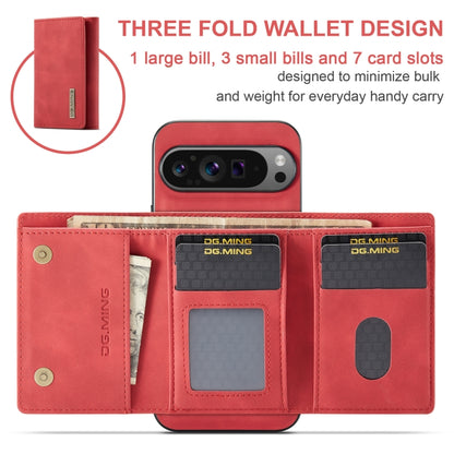 For Google Pixel 9 Pro XL DG.MING M1 Series 3-Fold Multi Card Wallet + Magnetic Phone Case(Red) - Google Cases by DG.MING | Online Shopping South Africa | PMC Jewellery | Buy Now Pay Later Mobicred