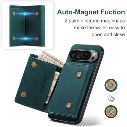 For Google Pixel 9 Pro XL DG.MING M1 Series 3-Fold Multi Card Wallet + Magnetic Phone Case(Green) - Google Cases by DG.MING | Online Shopping South Africa | PMC Jewellery | Buy Now Pay Later Mobicred