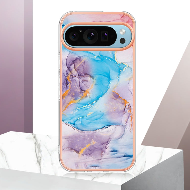 For Google Pixel 9 Pro XL Electroplating IMD TPU Phone Case(Blue Marble) - Google Cases by PMC Jewellery | Online Shopping South Africa | PMC Jewellery | Buy Now Pay Later Mobicred