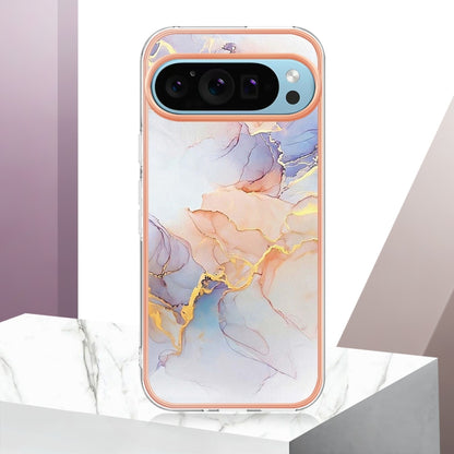 For Google Pixel 9 Pro XL Electroplating IMD TPU Phone Case(White Marble) - Google Cases by PMC Jewellery | Online Shopping South Africa | PMC Jewellery | Buy Now Pay Later Mobicred