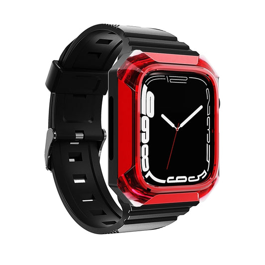 Armor Case Integrated TPU Watch Band For Apple Watch SE 2023 40mm(Red) - Watch Cases by PMC Jewellery | Online Shopping South Africa | PMC Jewellery | Buy Now Pay Later Mobicred