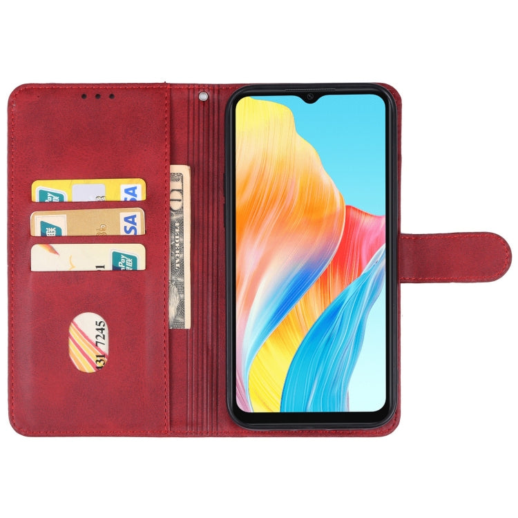 For OPPO A18 Leather Phone Case(Red) - A18 Cases by PMC Jewellery | Online Shopping South Africa | PMC Jewellery | Buy Now Pay Later Mobicred