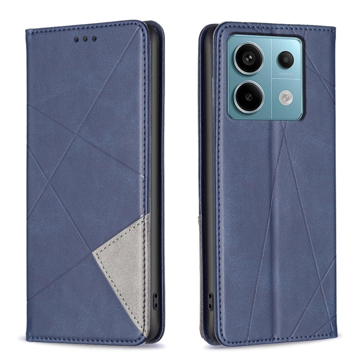 For Xiaomi Redmi Note 13 Pro 5G Rhombus Texture Magnetic Leather Phone Case(Blue) - Xiaomi Cases by PMC TechLife | Online Shopping South Africa | PMC TechLife | Buy Now Pay Later Mobicred
