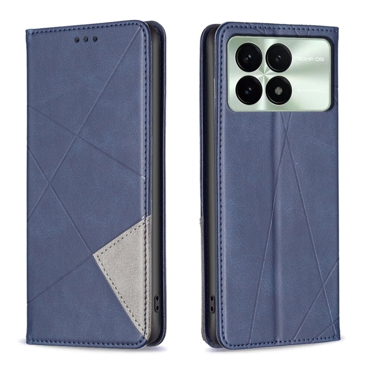 For Xiaomi Redmi K70E Rhombus Texture Magnetic Leather Phone Case(Blue) - K70E Cases by PMC Jewellery | Online Shopping South Africa | PMC Jewellery | Buy Now Pay Later Mobicred