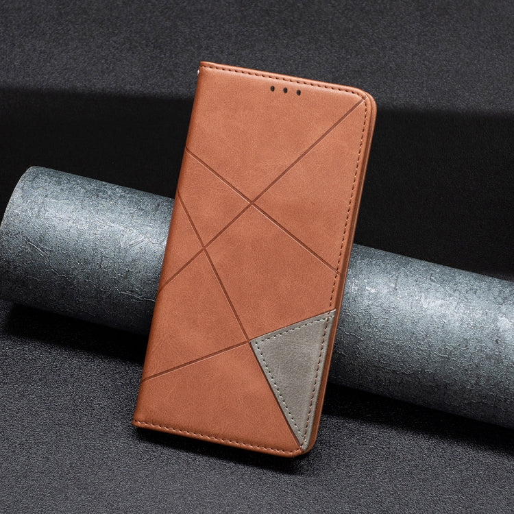 For Xiaomi Redmi Note 13 4G Global Rhombus Texture Magnetic Leather Phone Case(Brown) - Note 13 Cases by PMC Jewellery | Online Shopping South Africa | PMC Jewellery | Buy Now Pay Later Mobicred