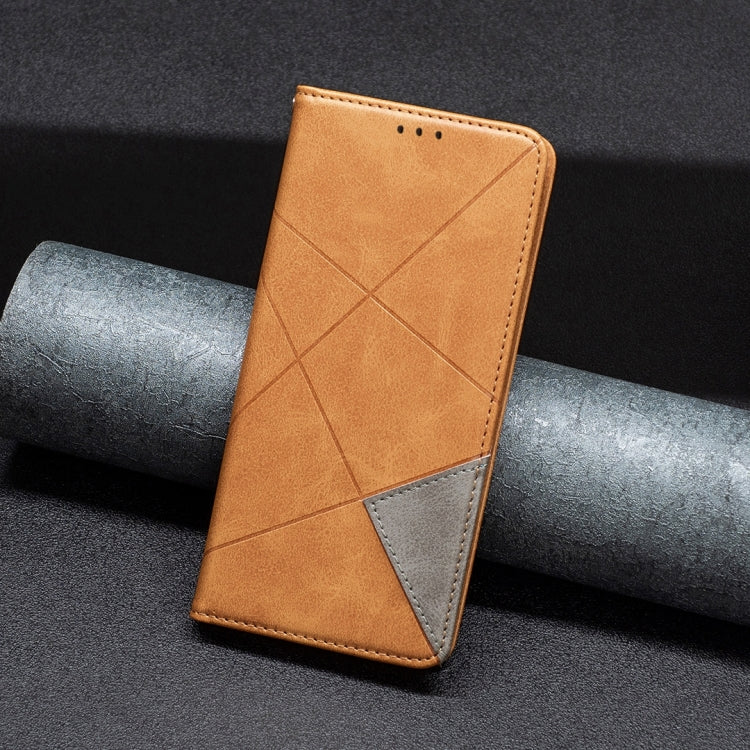 For Xiaomi Poco M6 Pro 4G Rhombus Texture Magnetic Leather Phone Case(Yellow) - free shipping - PMC TechLife - Order now!