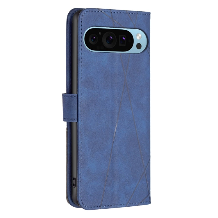 For Google Pixel 9 Magnetic Buckle Rhombus Texture Leather Phone Case(Blue) - Google Cases by PMC Jewellery | Online Shopping South Africa | PMC Jewellery | Buy Now Pay Later Mobicred