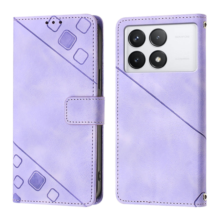 For Xiaomi Redmi K70 / K70 Pro Skin Feel Embossed Leather Phone Case(Light Purple) - K70 Cases by PMC Jewellery | Online Shopping South Africa | PMC Jewellery | Buy Now Pay Later Mobicred