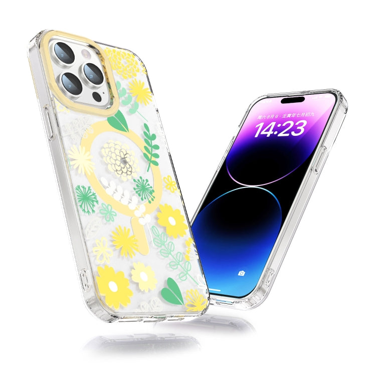 For iPhone 13 MagSafe Magnetic TPU Phone Case(Yellow Chrysanthemum) - iPhone 13 Cases by PMC Jewellery | Online Shopping South Africa | PMC Jewellery