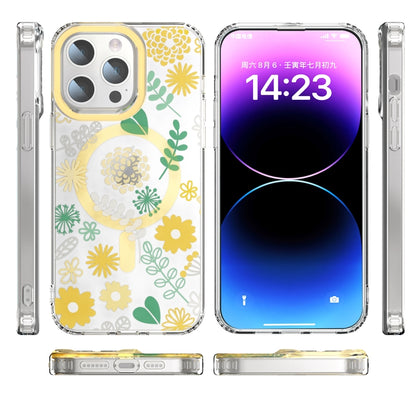 For iPhone 15 MagSafe Magnetic TPU Phone Case(Yellow Chrysanthemum) - iPhone 15 Cases by PMC Jewellery | Online Shopping South Africa | PMC Jewellery