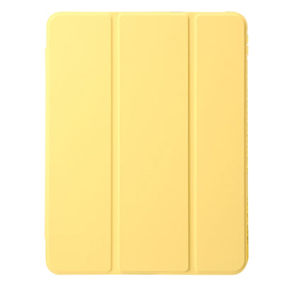 For iPad Pro 13 2024 Clear Acrylic 3-Fold Leather Tablet Case(Yellow) - iPad Pro 13 2024 Cases by PMC Jewellery | Online Shopping South Africa | PMC Jewellery | Buy Now Pay Later Mobicred