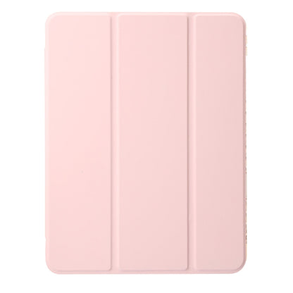 For iPad Air 11 2024 Clear Acrylic 3-Fold Leather Tablet Case(Pink) - iPad Air 11 2024 Cases by PMC Jewellery | Online Shopping South Africa | PMC Jewellery | Buy Now Pay Later Mobicred