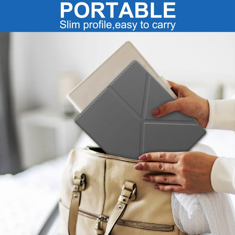 For Kobo Elipsa 2E Solid Color Deformation TPU Leather Smart Tablet Case(Grey) - Others by PMC TechLife | Online Shopping South Africa | PMC TechLife | Buy Now Pay Later Mobicred
