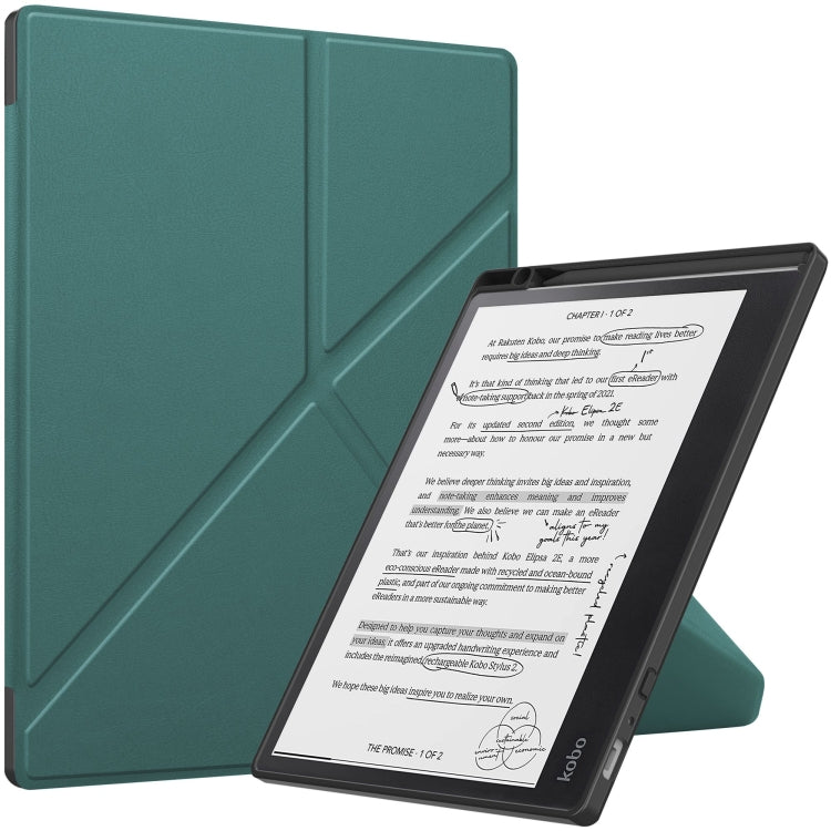 For Kobo Elipsa 2E Solid Color Deformation TPU Leather Smart Tablet Case(Green) - Others by PMC TechLife | Online Shopping South Africa | PMC TechLife | Buy Now Pay Later Mobicred