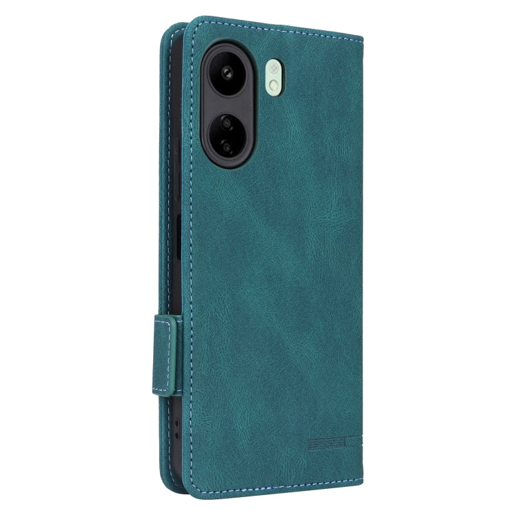 For Xiaomi Redmi 13C Magnetic Clasp Leather Phone Case(Green) - 13C Cases by PMC Jewellery | Online Shopping South Africa | PMC Jewellery | Buy Now Pay Later Mobicred