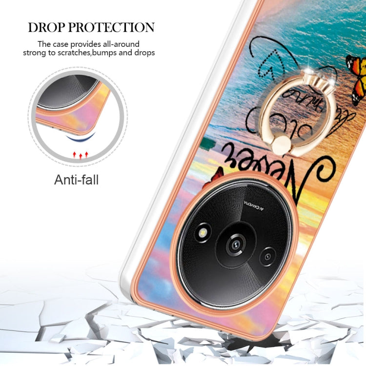 For Xiaomi Redmi A3 Electroplating IMD TPU Phone Case with Ring(Dream Butterfly) - Xiaomi Cases by PMC TechLife | Online Shopping South Africa | PMC TechLife | Buy Now Pay Later Mobicred