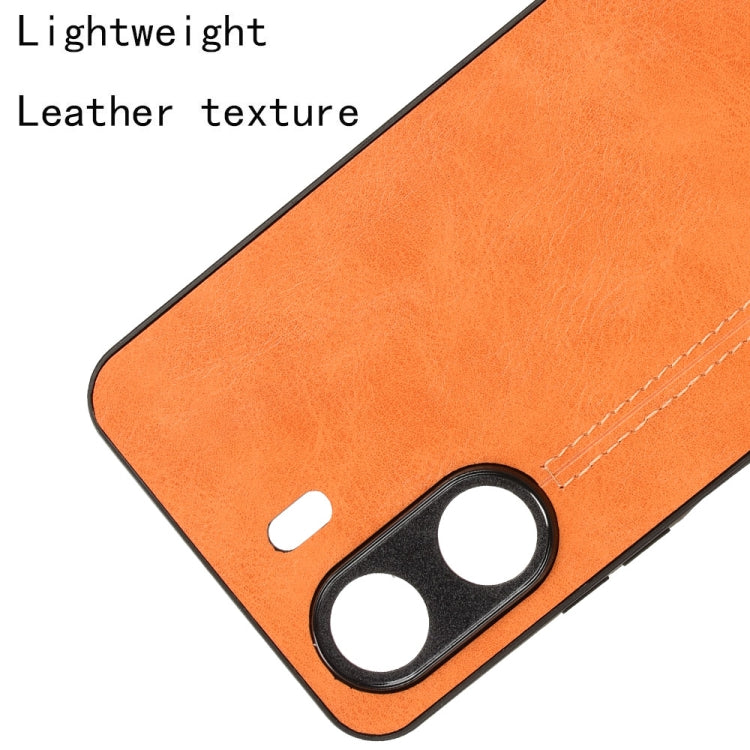 For Xiaomi Redmi 13C 4G / Poco C65 Sewing Cow Pattern Skin PC + PU + TPU Phone Case(Orange) - 13C Cases by PMC Jewellery | Online Shopping South Africa | PMC Jewellery | Buy Now Pay Later Mobicred