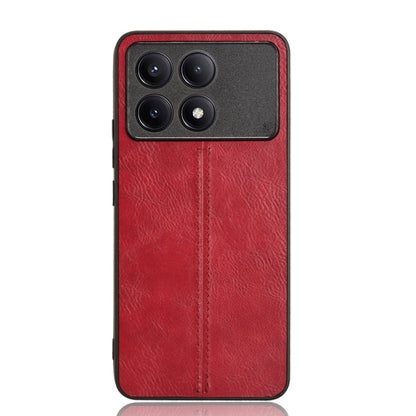 For Xiaomi Redmi K70E Sewing Cow Pattern Skin PC + PU + TPU Phone Case(Red) - K70E Cases by PMC Jewellery | Online Shopping South Africa | PMC Jewellery | Buy Now Pay Later Mobicred