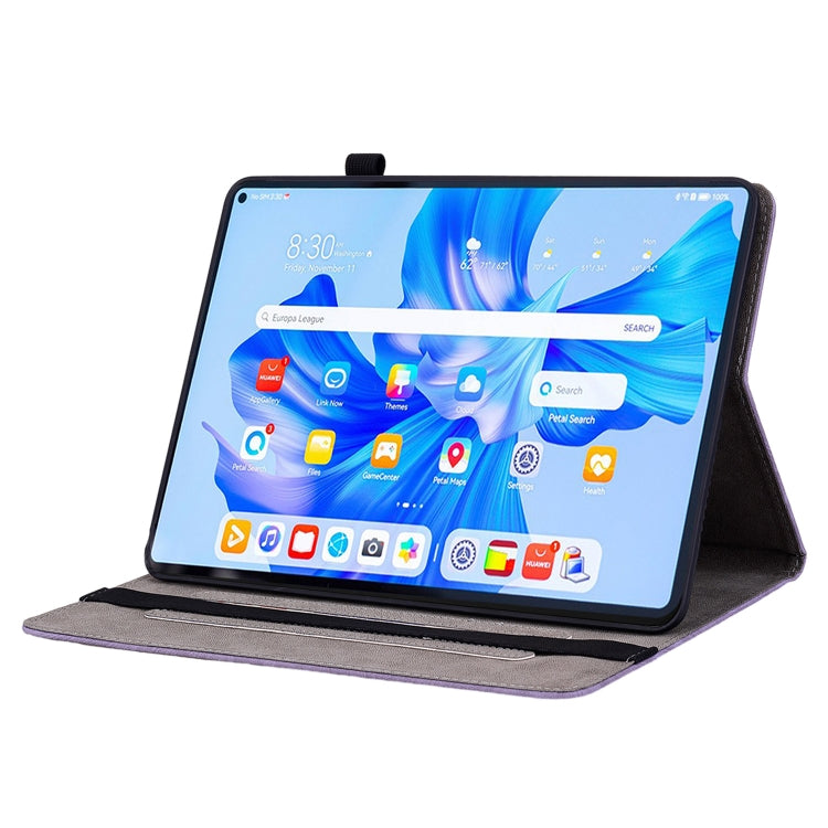 For Huawei MatePad Pro 11 2022 Butterfly Rose Embossed Leather Tablet Case(Purple) - Huawei Cases by PMC TechLife | Online Shopping South Africa | PMC TechLife | Buy Now Pay Later Mobicred