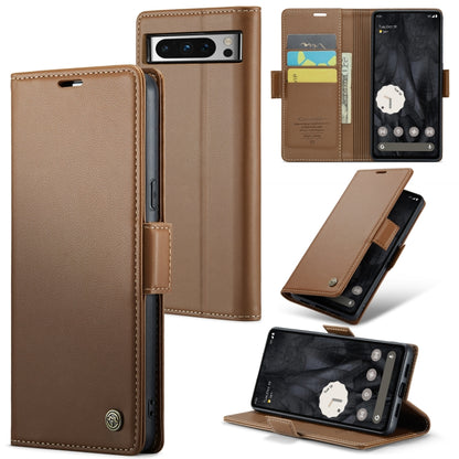 For Google Pixel 8 Pro CaseMe 023 Butterfly Buckle Litchi Texture RFID Anti-theft Leather Phone Case(Brown) - Google Cases by CaseMe | Online Shopping South Africa | PMC Jewellery | Buy Now Pay Later Mobicred