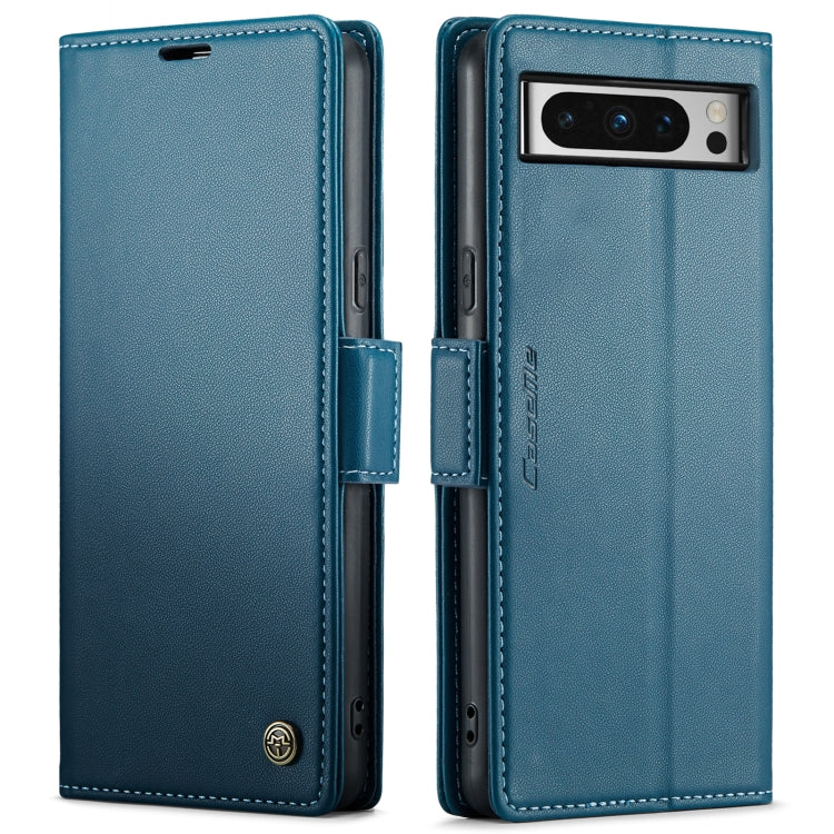 For Google Pixel 8 Pro CaseMe 023 Butterfly Buckle Litchi Texture RFID Anti-theft Leather Phone Case(Blue) - Google Cases by CaseMe | Online Shopping South Africa | PMC Jewellery | Buy Now Pay Later Mobicred