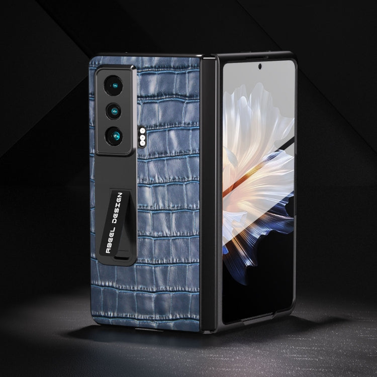 For Honor Magic Vs Integrated Crocodile Texture Genuine Leather Phone Case(Blue) - Honor Cases by PMC TechLife | Online Shopping South Africa | PMC TechLife | Buy Now Pay Later Mobicred