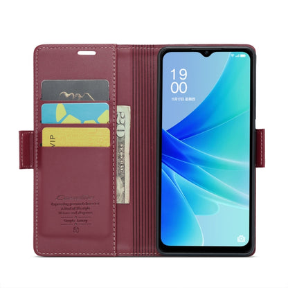 For OPPO A77s CaseMe 023 Butterfly Buckle Litchi Texture RFID Anti-theft Leather Phone Case(Wine Red) - OPPO Cases by CaseMe | Online Shopping South Africa | PMC Jewellery | Buy Now Pay Later Mobicred